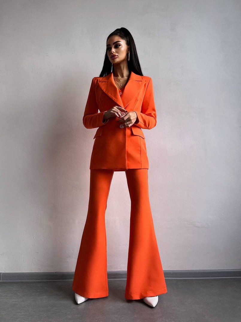 Костюм: піджак на підкладці, штани кльош+ жилет  Костюм: піджак на підкладці, штани кльош+ жилет  | PUSHKA SHOP