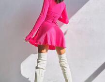 Трикотажна сукня міні  зі шнурівкою на спинці    | PUSHKA SHOP