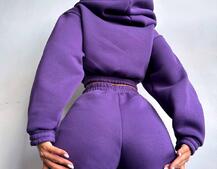 Базовий костюм на флісі з об'ємними капюшоном Базовий костюм на флісі з об'ємними капюшоном | PUSHKA SHOP