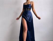 Комплект: корсет, декорований стразами + спідниця максі з драпіруванням  | PUSHKA SHOP