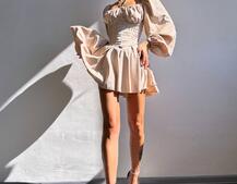 Сукня з корсетом, декорованим бахромою зі страз Ручна робота  Сукня з корсетом, декорованим бахромою зі страз Ручна робота  | PUSHKA SHOP