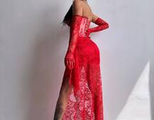 Корсетна сукня максі з рукавичками  | PUSHKA SHOP