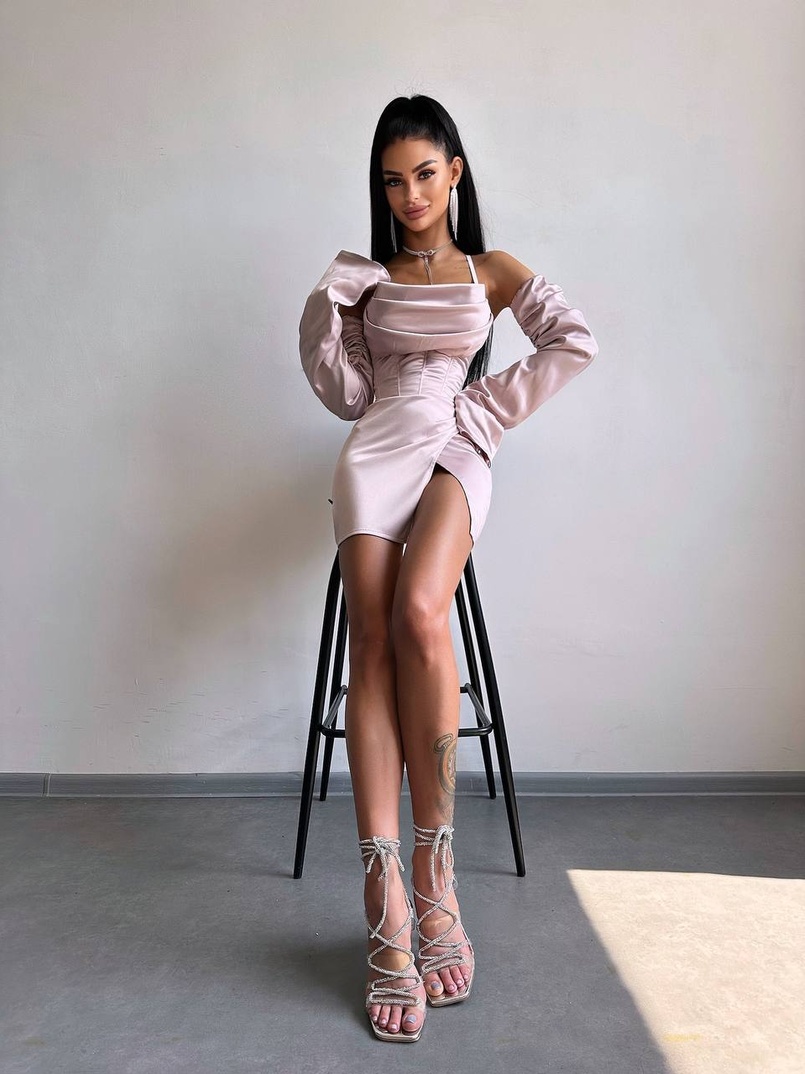 Комплект: корсет з рукавами    + спідниця міні з драпіруванням   Комплект: корсет з рукавами    + спідниця міні з драпіруванням   | PUSHKA SHOP