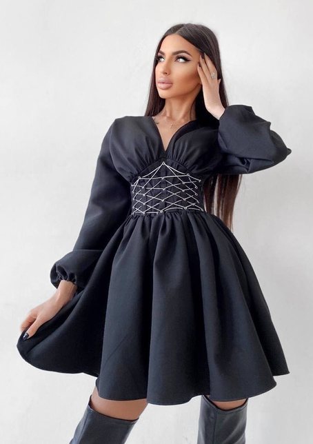 Платье с корсетной вставкой и пышной юбкой   Платье с корсетной вставкой и пышной юбкой   | PUSHKA SHOP