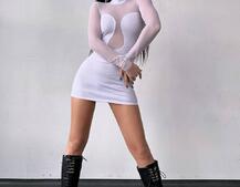 Трикотажна сукня з вставками сітки Трикотажна сукня з вставками сітки | PUSHKA SHOP