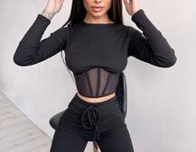 Трикотажний комплект: корсетний топ + легінси Трикотажний комплект: корсетний топ + легінси | PUSHKA SHOP