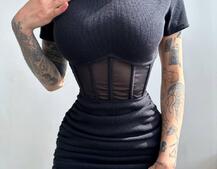 Сукня-міні  з елементами корсету  Довжину спідниці можна регулювати  | PUSHKA SHOP