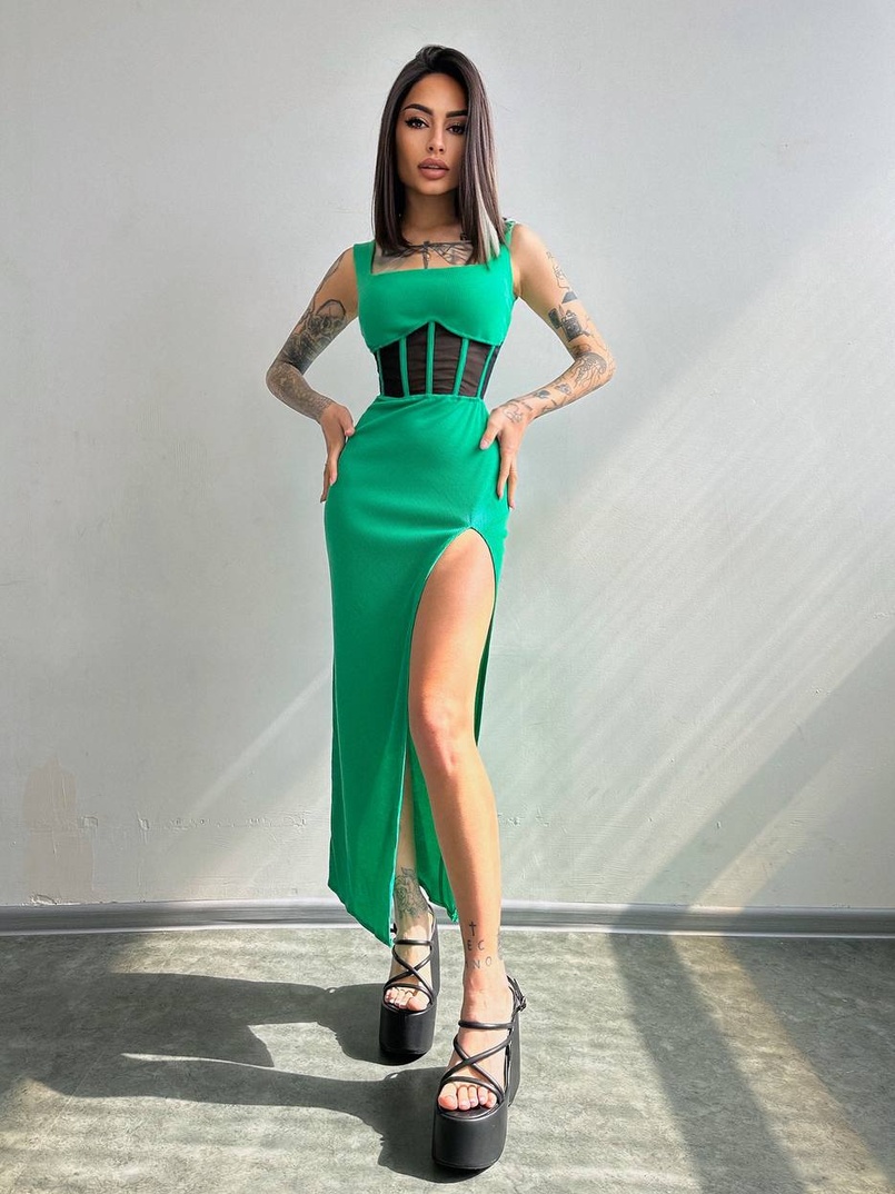 Сукня-міді  з елементами корсету   Сукня-міді  з елементами корсету   | PUSHKA SHOP