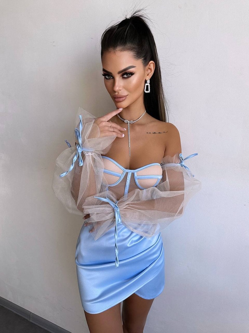 Атласний  комплект: корсет + спідниця  Атласний  комплект: корсет + спідниця  | PUSHKA SHOP