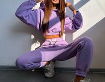 Базовий костюм на флісі з об'ємними капюшоном Базовий костюм на флісі з об'ємними капюшоном | PUSHKA SHOP