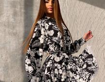 Сукня міні на гудзиках,декорована мереживом  Сукня міні на гудзиках,декорована мереживом  | PUSHKA SHOP