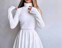 Трикотажна сукня міні із спідницею сонцем     | PUSHKA SHOP