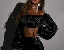 Атласний комплект, декорований стразами Ручна робота, прикраса пришита  Атласний комплект, декорований стразами Ручна робота, прикраса пришита  | PUSHKA SHOP