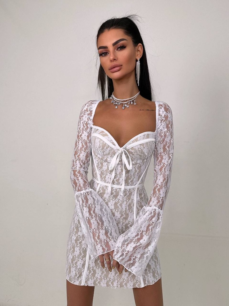 Мереживна сукня міні з чашечками    Мереживна сукня міні з чашечками    | PUSHKA SHOP