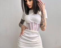 Сукня-міні  з елементами корсету  Довжину спідниці можна регулювати  | PUSHKA SHOP