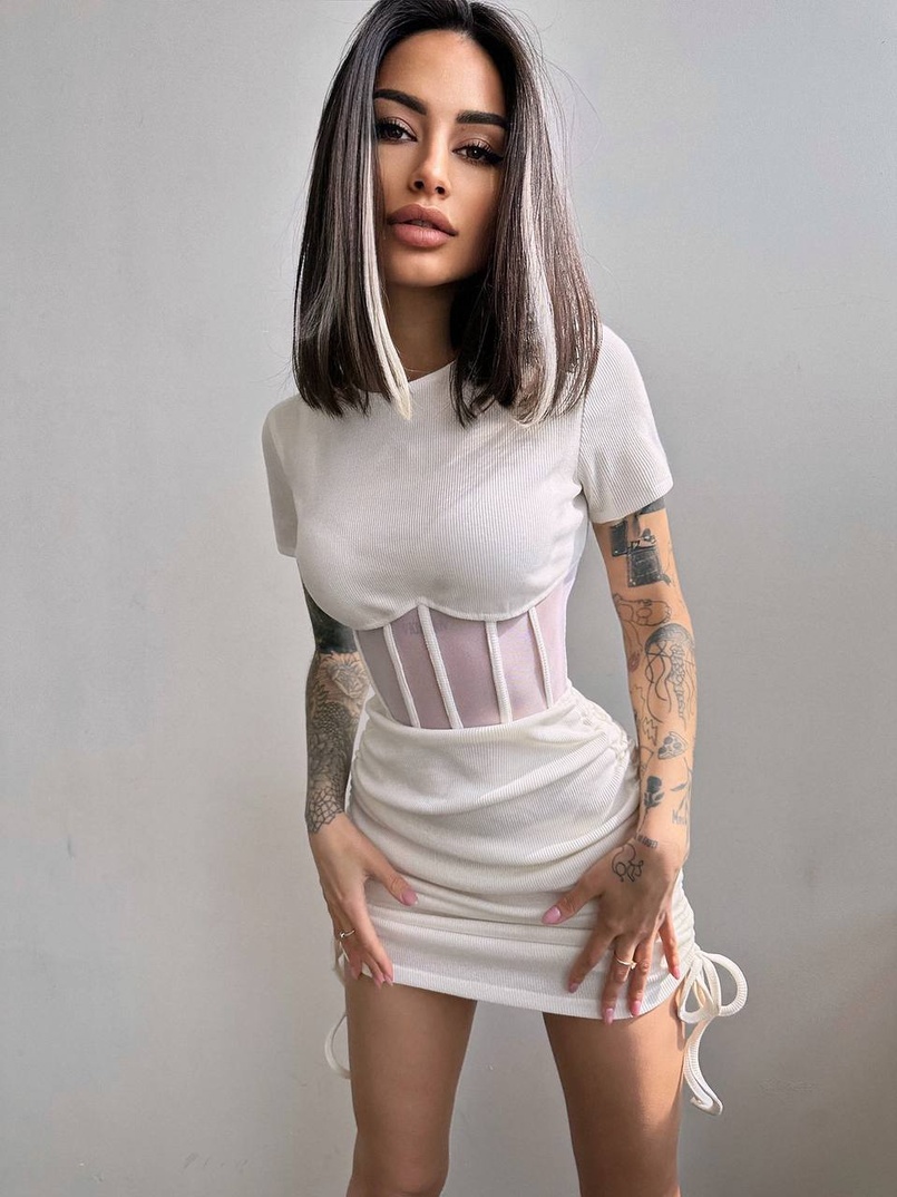 Сукня-міні  з елементами корсету  Довжину спідниці можна регулювати  | PUSHKA SHOP