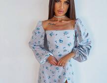 Сукня -міді зі шнурівкою на спинці та розрізом на ніжці Сукня -міді зі шнурівкою на спинці та розрізом на ніжці | PUSHKA SHOP