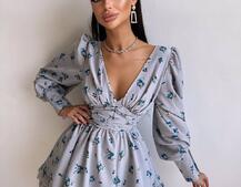 Сукня міні з пишною спідницею та драпіруванням на талії Сукня міні з пишною спідницею та драпіруванням на талії | PUSHKA SHOP