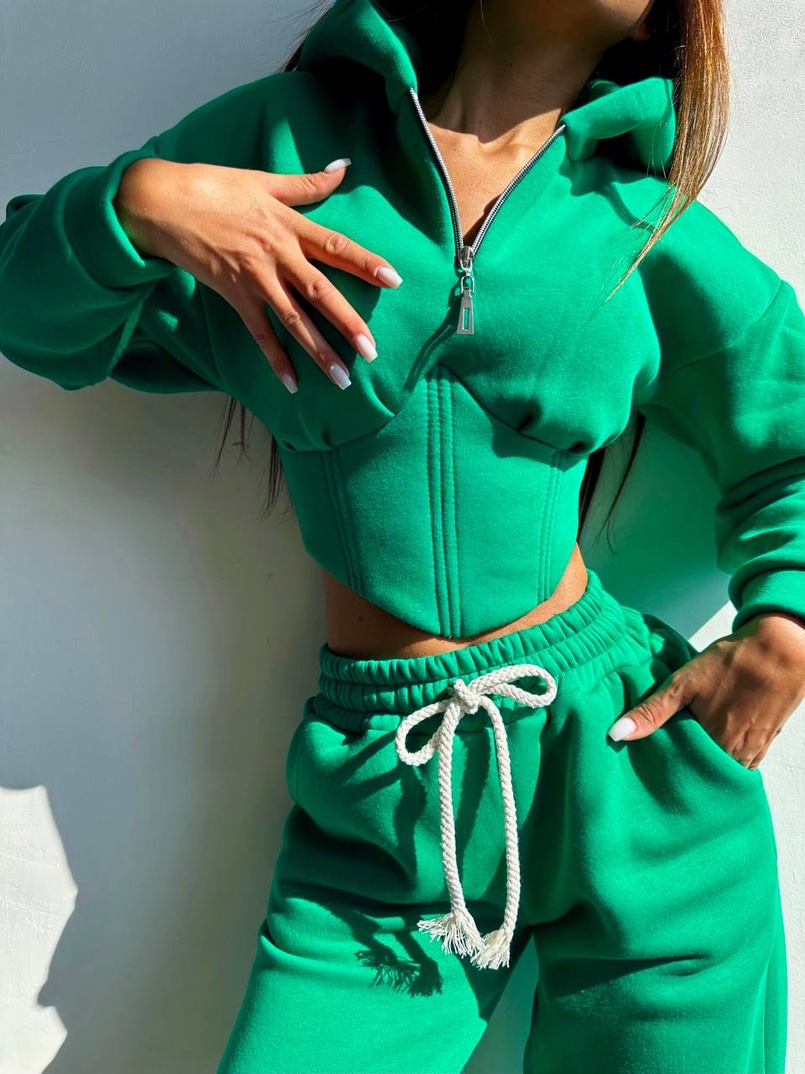 Комплект на флісі : худі з елементами корсету + штани  | PUSHKA SHOP