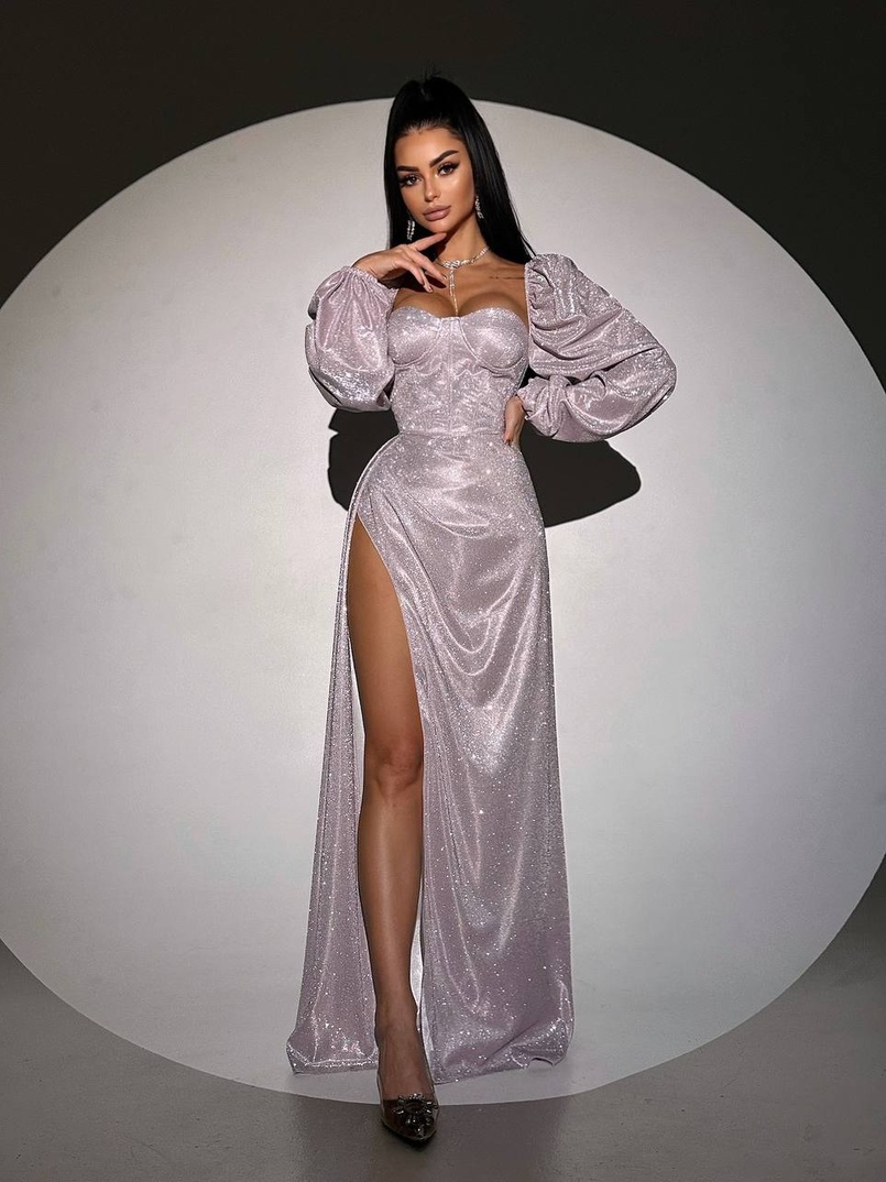 Сяючий комплект: корсет  + спідниця  максі з драпіруванням | PUSHKA SHOP