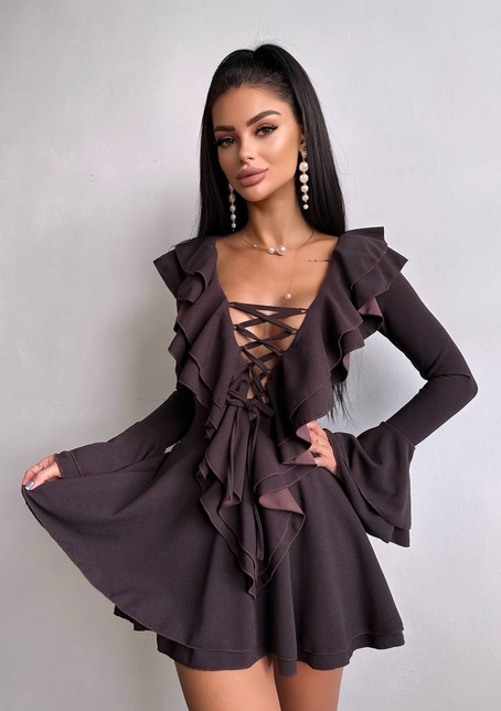 Сукня з з воланами на ґудзиках  Сукня з з воланами на ґудзиках  | PUSHKA SHOP