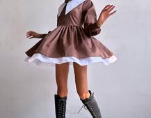 Котонова сукня з комірцем + бант  Котонова сукня з комірцем + бант  | PUSHKA SHOP