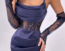 Комплект: корсет, декорований мереживом   + рукавички+ спідниця міні з драпіруванням   Комплект: корсет, декорований мереживом   + рукавички+ спідниця міні з драпіруванням   | PUSHKA SHOP