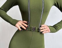 Облягаючий комбінезон з двома змійками та застібкою на талії Облягаючий комбінезон з двома змійками та застібкою на талії | PUSHKA SHOP