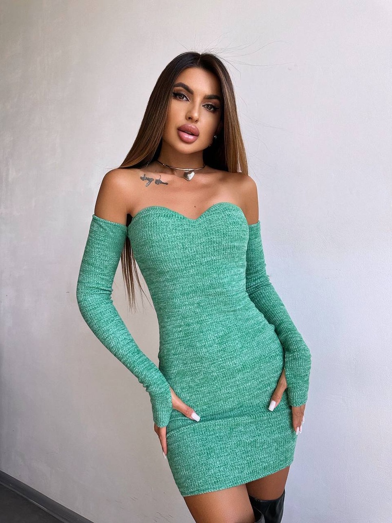 Трикотажна сукня міні з чашечками  Трикотажна сукня міні з чашечками  | PUSHKA SHOP