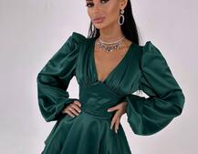 Атласна корсетна сукня  з пишною подвійною спідницею  | PUSHKA SHOP