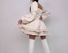 Корсетна сукня  з пишною подвійною спідницею та рюшами  Корсетна сукня  з пишною подвійною спідницею та рюшами  | PUSHKA SHOP