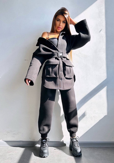 Комплект: тепла сорочка на кнопках + джоггери | PUSHKA SHOP