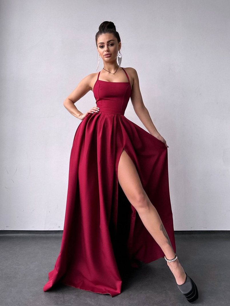 Сукня максі  зі шнурівкою на спинці Сукня максі  зі шнурівкою на спинці | PUSHKA SHOP