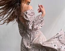 Сукня -міді зі шнурівкою на спинці та розрізом на ніжці Сукня -міді зі шнурівкою на спинці та розрізом на ніжці | PUSHKA SHOP