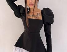 Сукня з об'ємними рукавами + спідниця з воланами Сукня з об'ємними рукавами + спідниця з воланами | PUSHKA SHOP