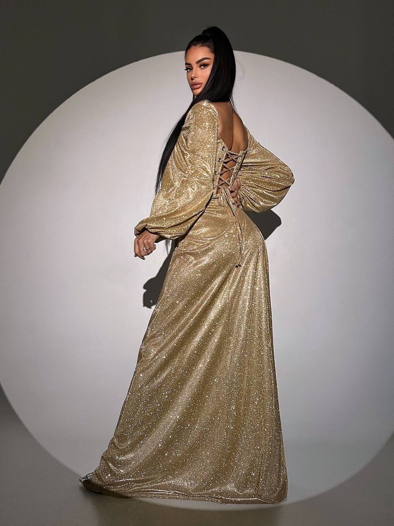 Сяючий комплект: корсет + спідниця  максі з драпіруванням Сяючий комплект: корсет + спідниця  максі з драпіруванням | PUSHKA SHOP