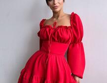 Сукня з воланами та шнурівкою  по спинці Сукня з воланами та шнурівкою  по спинці | PUSHKA SHOP