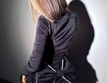 Оксамитова сукня міні з драпіруванням декорована перлинами   | PUSHKA SHOP