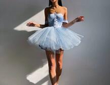 Атласна корсетна сукня міні з гачками та пишною фатиновою спідницею  Атласна корсетна сукня міні з гачками та пишною фатиновою спідницею  | PUSHKA SHOP