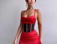 Комплект: корсет, декорований стразами + спідниця міні з драпіруванням   Комплект: корсет, декорований стразами + спідниця міні з драпіруванням   | PUSHKA SHOP