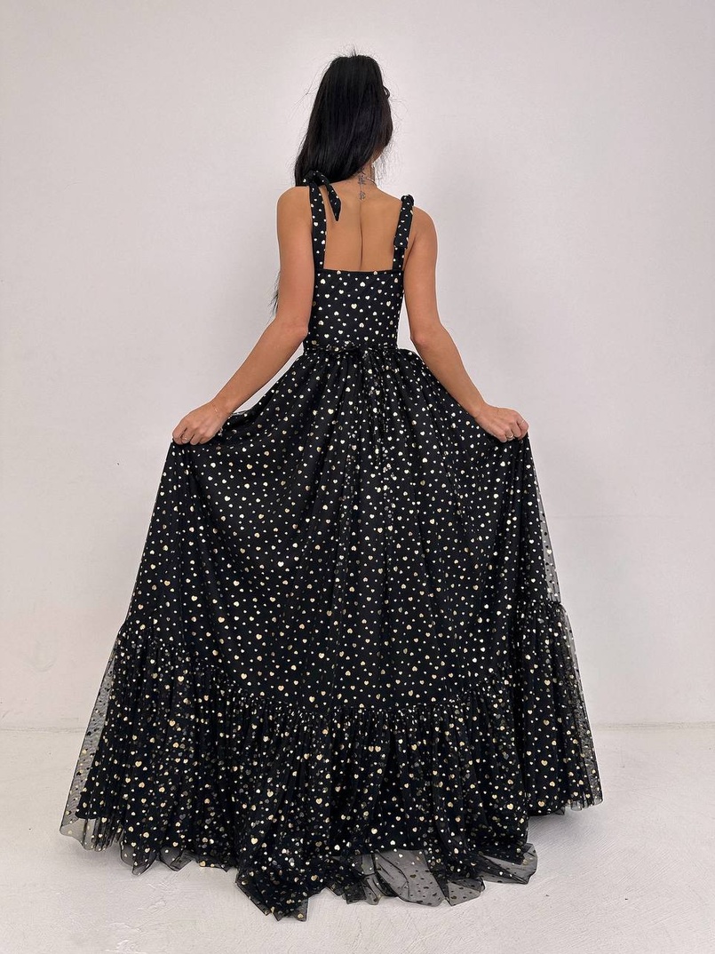 Сукня бюстьє максі з блискучим принтом  | PUSHKA SHOP