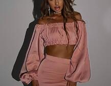 Атласний комплект, декорований стразами Ручна робота, прикраса пришита  | PUSHKA SHOP