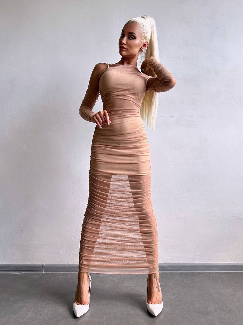 Сукня міді з драпіруванням   Сукня міді з драпіруванням   | PUSHKA SHOP