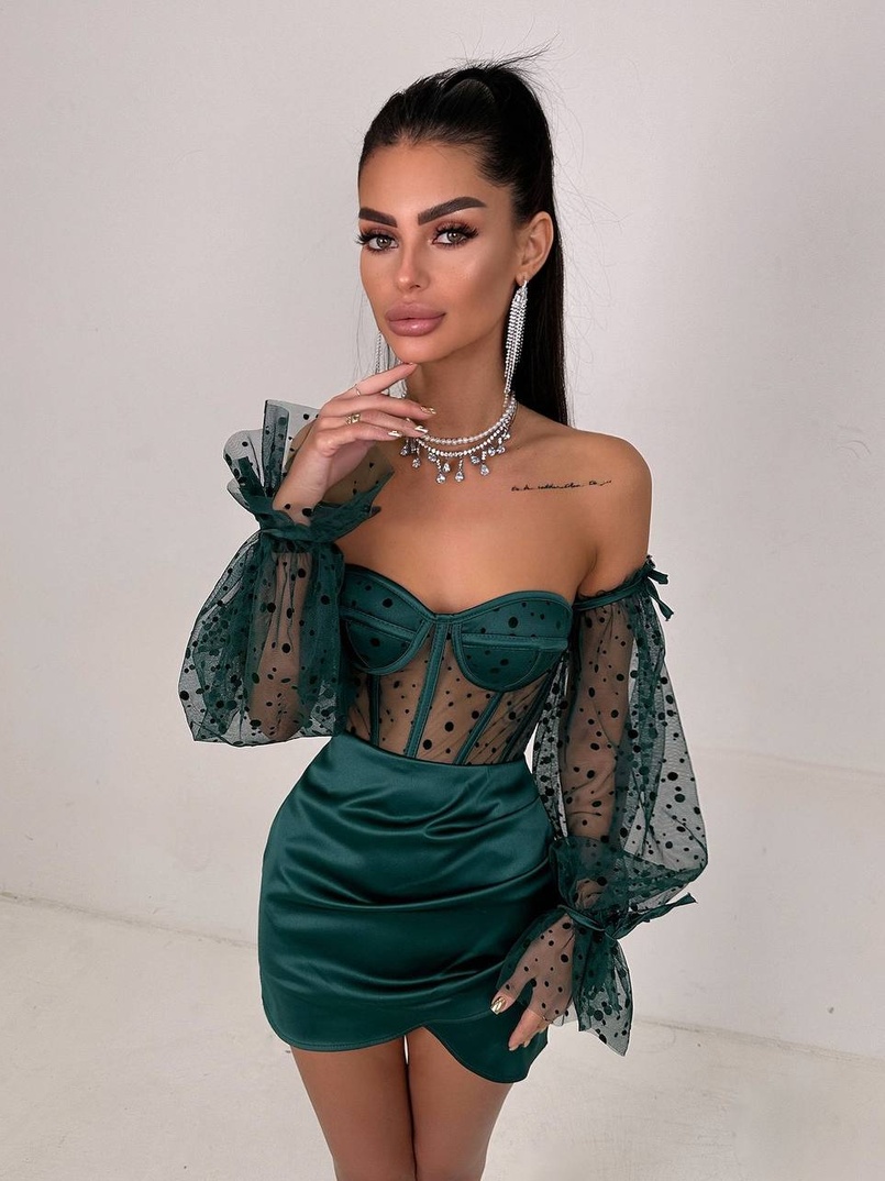 Улюблений комплект в новому виконанні: корсет бюстьє з об’ємними рукавами + спідниця міні | PUSHKA SHOP