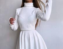 Трикотажна сукня міні із спідницею сонцем     | PUSHKA SHOP