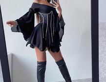 Шифонова сукня на підкладці з розкльошеними рукавами з асиметричною спідницею + корсет декорований стразами Ручна робота! Шифонова сукня на підкладці з розкльошеними рукавами з асиметричною спідницею + корсет декорований стразами Ручна робота! | PUSHKA SHOP