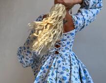 Сукня міні з квітковим принтом, корсетним верхом та подвійною спідницею  Сукня міні з квітковим принтом, корсетним верхом та подвійною спідницею  | PUSHKA SHOP