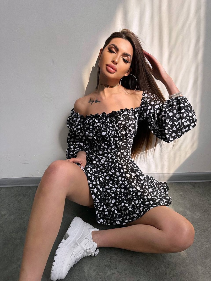 Квіткова сукня з воланами та шнуровкою по спинці Квіткова сукня з воланами та шнуровкою по спинці | PUSHKA SHOP