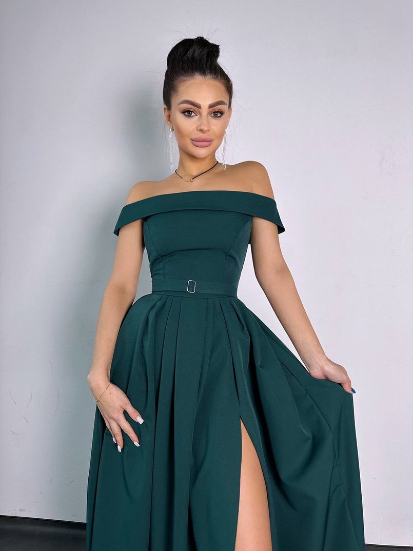 Сукня максі з відкритими плечима  | PUSHKA SHOP