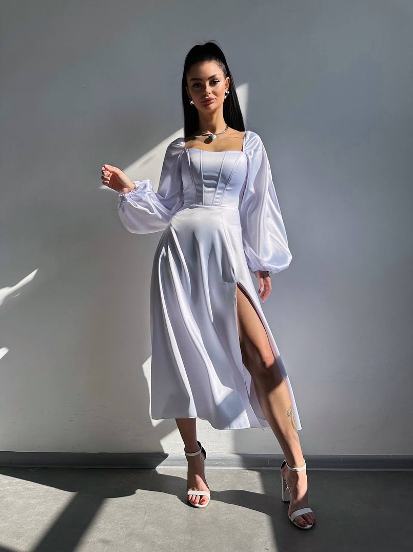 Елегантна сукня міді з корсетним верхом | PUSHKA SHOP